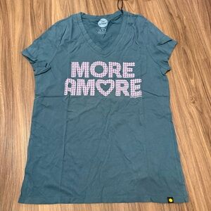 NWT Life is Good women sz M Amore short sleeve v neck shirt Top
